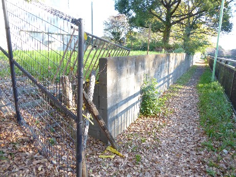 裏の小道の仙川側出口部分を撮影