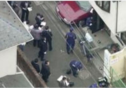 現場検証中の写真